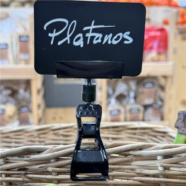 ABARNOM 10 x Black Polycarbonate Rotating Price Holders – Offer Display and Labels 96 mm High