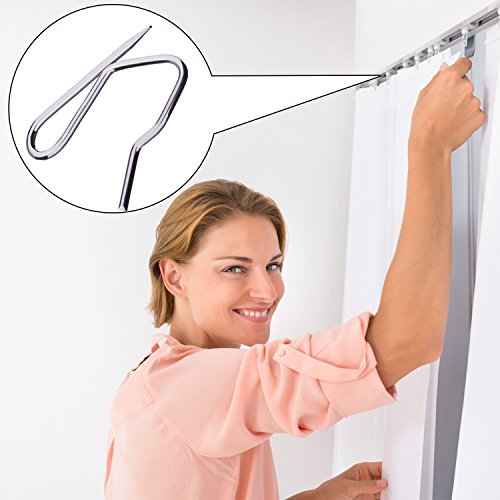 58 Pack Metal Curtain Hooks PinOn Drapery Hooks 1.2 by 1 Inch for