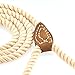 Mile High Life Dog Leash | Braided Cotton Rope Dog Leashes with Leather Tailor Tip | 4 Feet Dog Leash w Heavy Duty Metal Clasp | Wedding Dog Leash (Light Brown, 48 Inches)