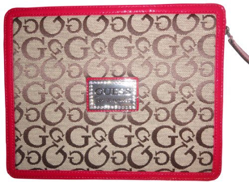 Guess Signature Ipad / Tablet Sleeve Brown/Pink Taluca w/ Rhinestones