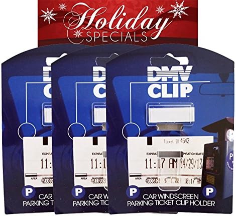 DMV Clip - 3 Windshield Muni-Meter Parking Ticket Holder Clips