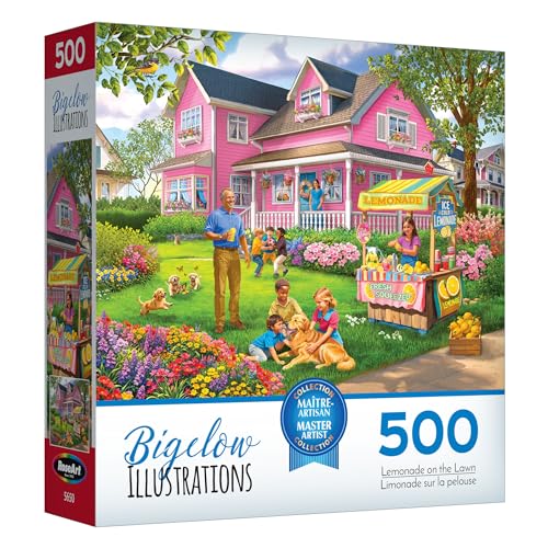 RoseArt Bigelow Illustrations Lemonade on the Lawn 500 Piece Jigsaw Puzzle