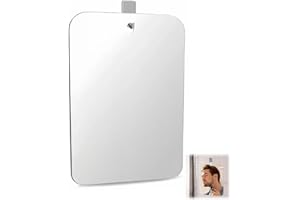 Makeup Mirror, Bathroom Hanging Mirror Anti-Fog Clear Rectangle Unbreakable Small Wall Mirrors for Camping Travel Portable Wo