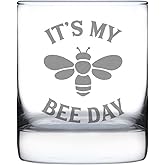 Bee Day - Whiskey Rocks Glass - Unique Bee Themed Gifts and Party Decor for Women and Men - 10.25 Oz