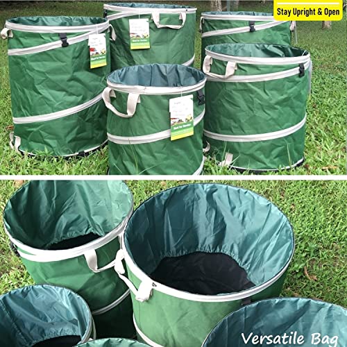 16 Gallon Collapsible Trash Can (16x19 in) Hard Shell Bottom Yard