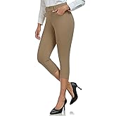 DAYOUNG Capri Pants for Women Work Office Casual Slacks High Waist Stretchy Yoga Dress Pants for Women with Pockets