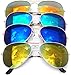 OWL Aviator Sunglasses Vintage Gold Metal Frame Assorted Mirror Lenses (4 PACK)