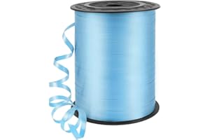 HimBen 500 Yards 3/16" Curling Ribbon Light Blue, Balloon String Curly Ribbon 1 Roll for Gift Wrapping, Birthday Wedding Party Festival Decoration, Baby Shower, Art Crafts, Florist Flowers