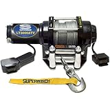 Superwinch 1130220 LT3000ATV 12 VDC winch 3,000lbs/1360kg with roller fairlead, mount plate, handlebar rocker switch, and handheld remote