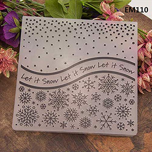 Snowflake Heart Plastic Embossing Folders DIY Paper Decor Template Background Decorative Tools for Card Making 6 by 6 inch Around (Snowflake)