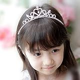 Wedding Headband Crown Aftermarket Wedding Party Children Flower Girl Heart-Shape Crown Headband Tiara w / Clear Rhinestone By OOOUSE