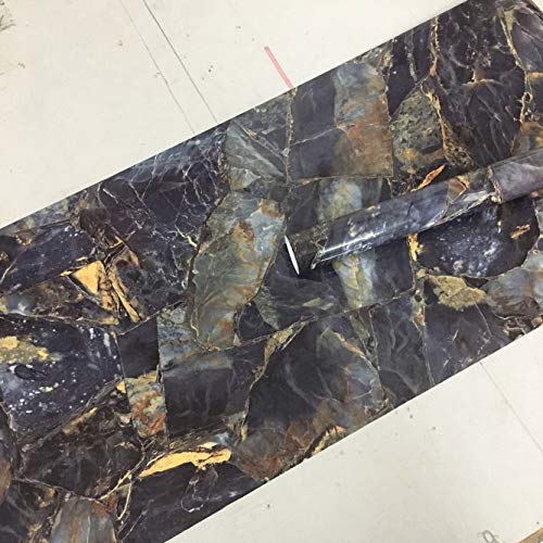 Redodeco Blue Stone Marble Adhesive Paper Gloss Granite Vinyl Wrap