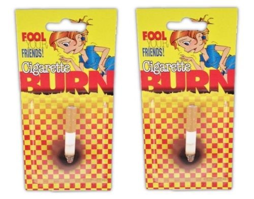 2 Count Fake Lit Cigarette Butt Burn Realistic Funny Joke Prank Gag Gift
