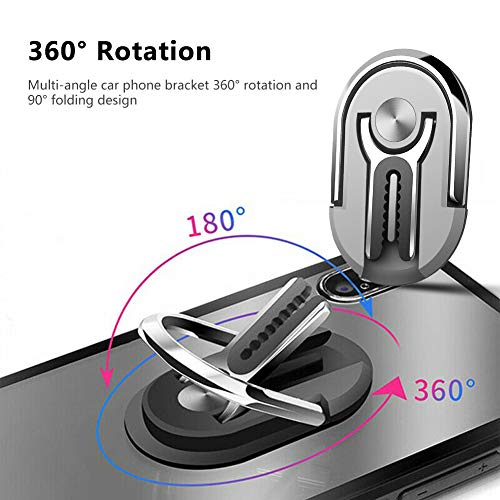 LuckyKilig Multipurpose Mobile Phone Bracket Holder Stand, Phone Ring Holder, 360 Degree Rotation Cellphone Mount, Multiple-Angle Car Phone Mount for Car Home Gray