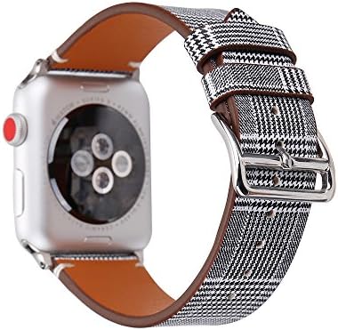 MeShow TCSHOW 38mm 40mm Tartan Plaid Style Replacement Strap Wrist Band with Metal Adapter Compatible for Apple Watch Series 4 3 2 1(Not fit for iWatch 42mm/44mm)