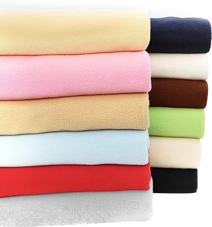 Photo 1 of 12PCS Solid Color Knitted Polar Fleece Fabric | 20''x40'' | Anti Pill Fabric Patchwork Polyester Plush Fleece Cloth for Sewing, Toys, Throw Blankets, PJ Pants, Booties, Eye Mask