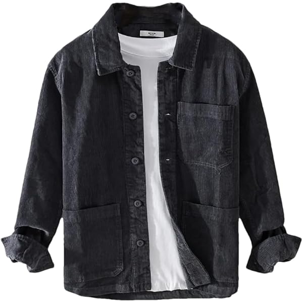 Amazon.com: Japanese Retro Casual Loose Long Sleeve Corduroy