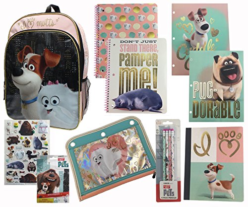 The Secret Life of Pets Backpack and Deluxe School Supplies Set Max and Gidget