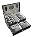 Sodynee 6 Black Pu Leather Jewelry Box 6 Watch Organizer Storage Case Box with Lock & Mirror