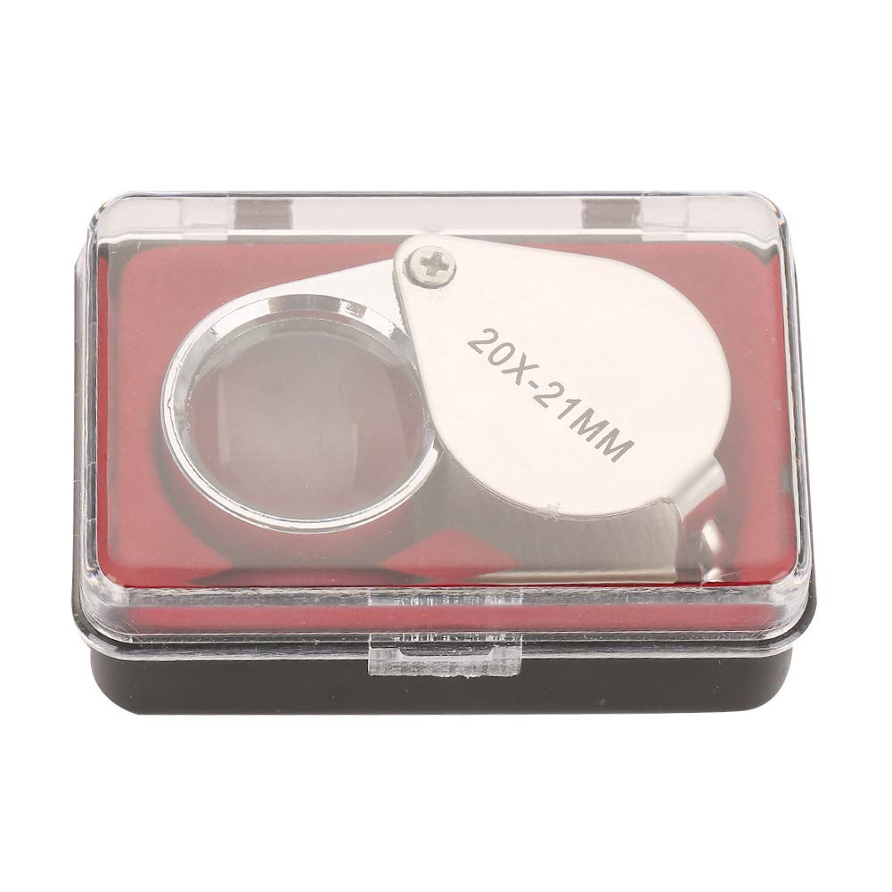 Jewelry Magnifier, 30X / 20X Portable Microscope Magnifying Glasses Jewellers Lens Glass Folding Pocket Loupe for Jewelry Gems Checking Reading Stamps Coins Watches Hobbies Antiques Models Photos(30X)