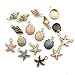 30pcs Assorted Gold Plated Enamel Ocean Starfish Conch Shell Charm Pendant for DIY Jewelry Making Necklace Bracelet Earring DIY Jewelry Accessories Charms (M156)