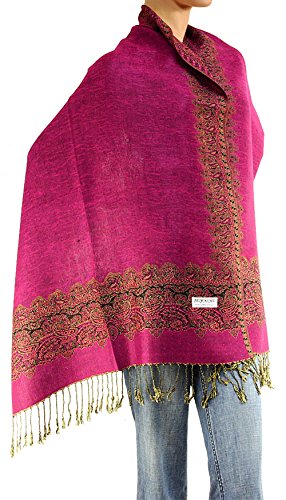 Women s woven double side pashmina shawl wrap scarf 80" x 27…