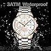 Men's Watches Sports Army Chronograph Waterproof Military Quartz Wristwatches Luxury Watches Rose Gold White Color