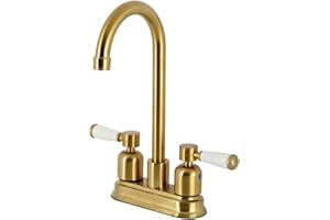 Kingston Brass KB8497DPL Paris Bar Faucet, 4-3/4" tub spout reach, Brushed Brass
