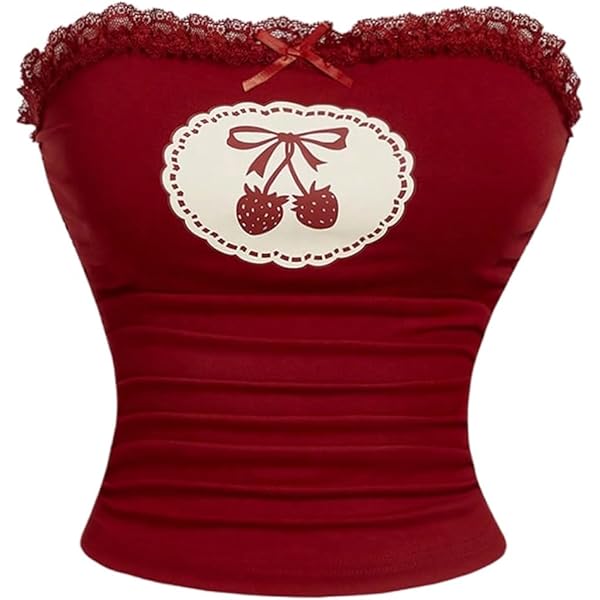 トップス strawberry Kawaii Strawberry Print Women's V Neck Long Sleeve T-Shirts Fall