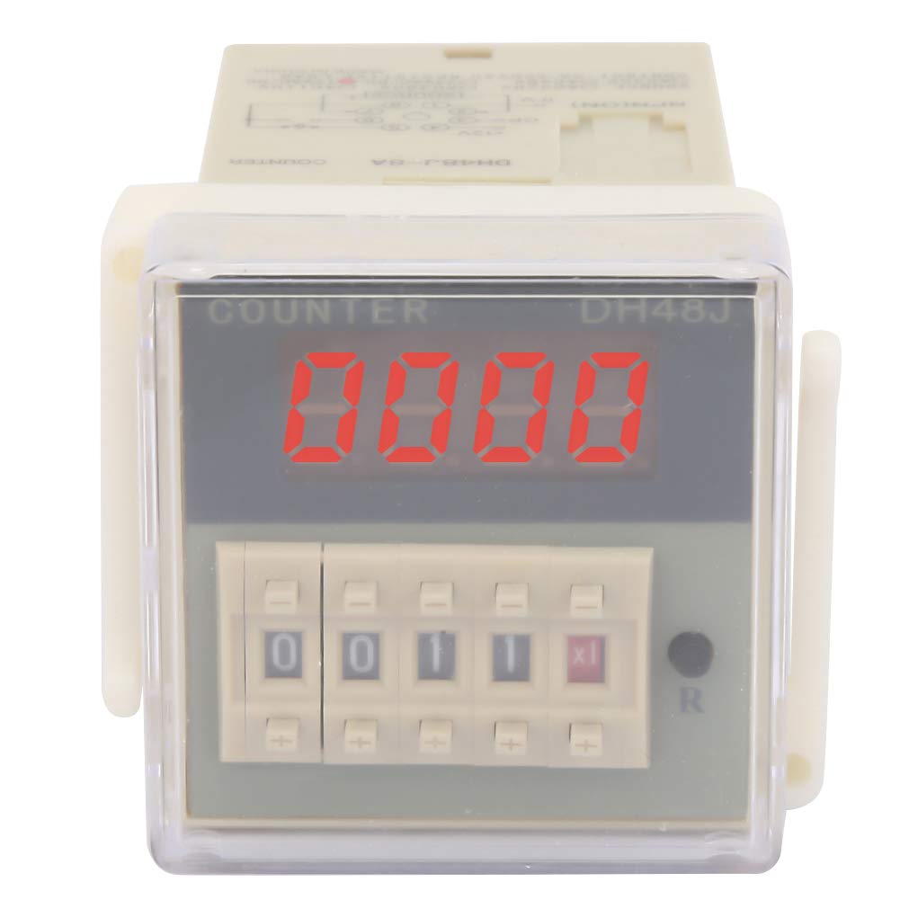 Fafeicy LCD Digital Electronic 8 Pins Counter, 0-999900 Delay Time Relay, for Remote Control, Communication, Automatic Control(24VAC/DC), Electrical Multimeters