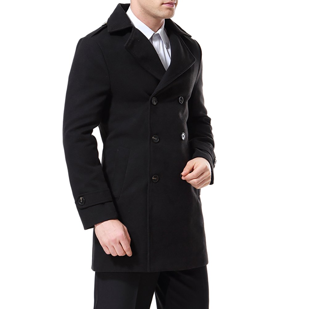 AOWOFS Men's Double Breasted Overcoat 