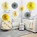 Yellow Elephant Baby Shower Decorations Cream Grey 7pcs Honeycomb Tissue Paper Fan Flower for Yellow You are My Sunshine Party Bridal Shower Decorations Yellow Birthday Party Decorations