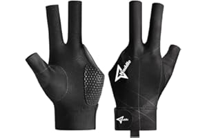 Wnddle Pool Glove Left Hand, Billiard Pool Gloves for Left Hand 3 Finger, Snooker Cue Sport Glove Popular Sizes for Men & Women