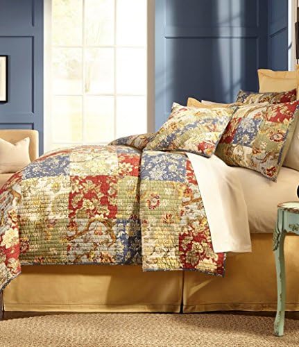 Noble Excellence Laurette Patchwork Floral 3 Piece Full/Queen Quilt Set