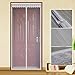 WYZworks - Magnetic Hands-Free Mesh (White Pattern) 39 x 0.5 x 82 inches – Lace Screen Door Curtain – Hands-Free Magnetic Seal from Top to Bottom – White