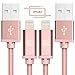LAX [Apple MFi Certified] Fast Charger iPhone Lightning Cable, iPhone Cord Compatible with iPhone 14/13 /12/11 Pro Max/XS MAX/XR/XS/X/8/7/6S/6/SE/5S/iPad, iPod & More - (2-Pack - 4FT-Rose Gold)