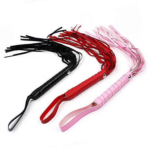 HOT! Roleplay Adult Games SM Spanking Paddle Sex Toys For Couples Flirt Flogger Sex Whip Bondage PU Leather Fetish Sexy Knout (52.5cm length, Black)