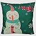 All Smiles Green Christmas Decorations Snowman Santa Throw Pillow Covers 18x18 Decorative Cushion Cases Xmas Holiday Decor for Couch Sofa Sofa and Home