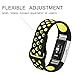 Hanlesi Fitbit Charge 2 HR Bands Soft Silicone Breathable Fashion Sport Strap for Fit bit Charge2 Replacement Original Accessory Black Wristband with Hole Resistant Fade for Man & Woman Green Small
