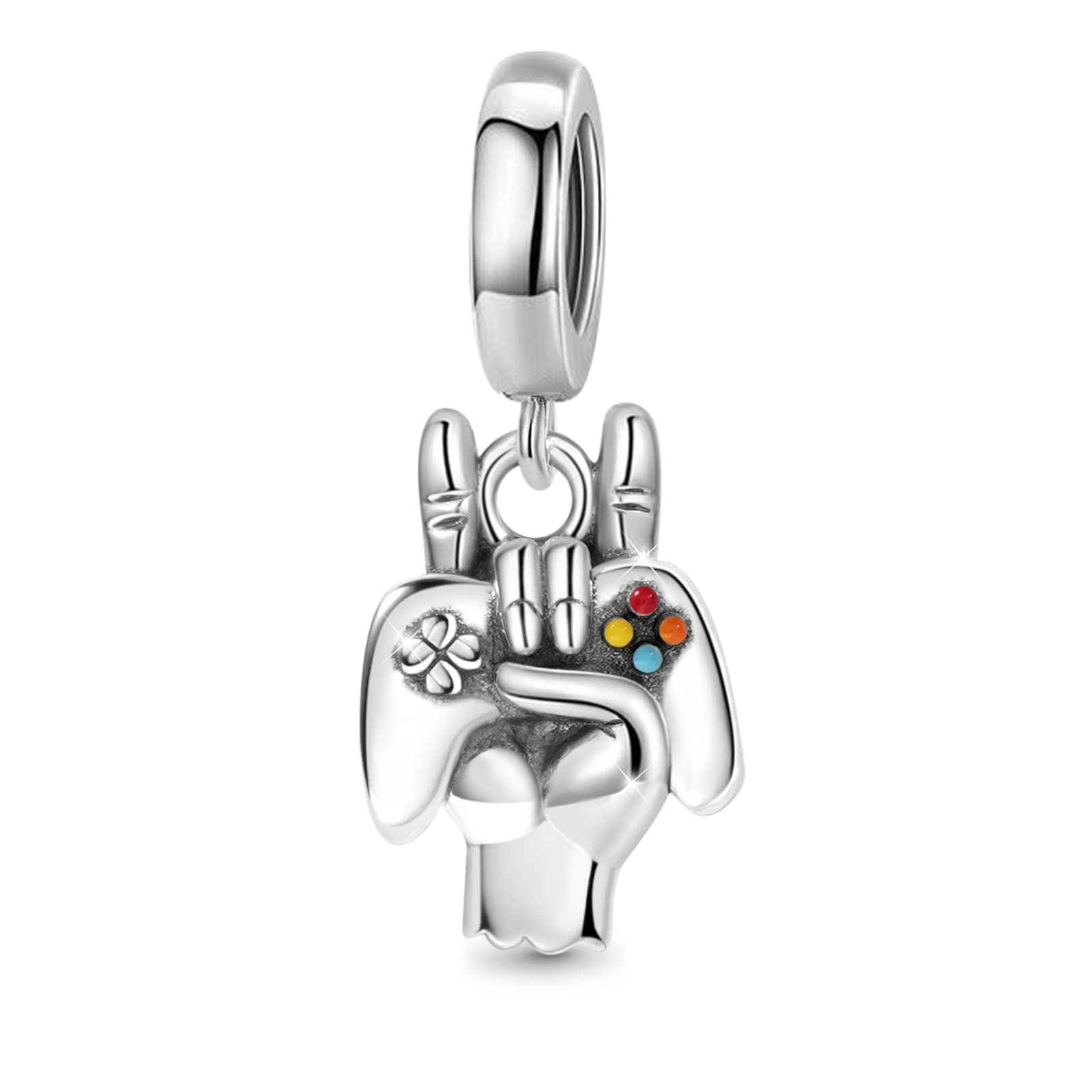 GNOCE Handheld Game Console Pendant Charm Sterling Silver Dangle Charm Fit Bracelet/Necklace for Women Girls Wife Daughter