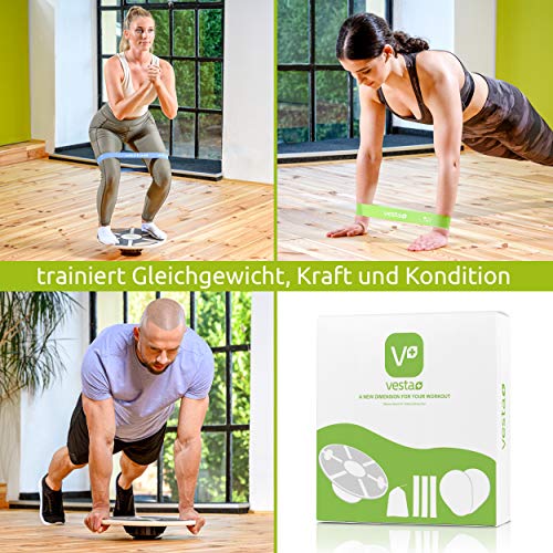 Vesta-Balanceboard-Set-mit-APP-ueber-260-Uebungen-Balanceboard-mit-Griffen-Widerstandsbaender-Slider-Training-von-Koordination-und-Kraft-Stabilitaetstrainer-Fitnessgeraete-Eichenholz