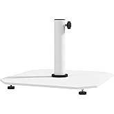Outsunny Square Patio Umbrella Base, 41 lbs Metal Umbrella Stand Base with Adjustable Foot Pads, Heavy Duty Patio Umbrella Holder for 1.3"/1.5"/1.9" Umbrella Poles for Outdoor, Lawn, Poolside, White