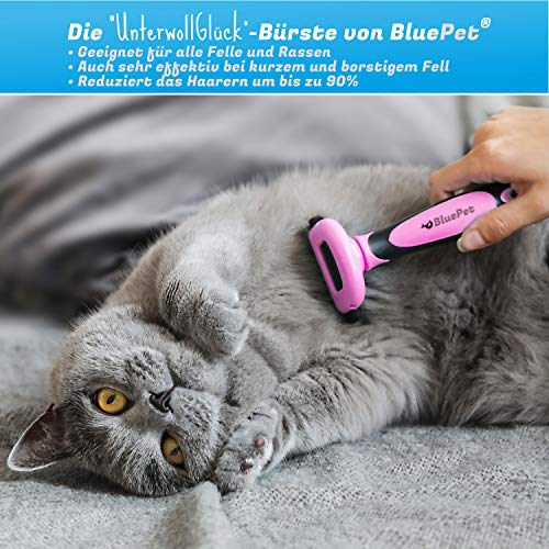 BluePet-UnterwollGlck-selbstreinigende-deShedding-Katzenbrste-Hundebrste-Entfernung-der-Unterwolle-60mm