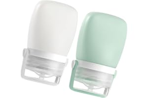 RONRONS Silicone Travel Bottles, 1oz Squeeze Sauce Salad Dressing Bottles Condiment Container for Lunch Box Small TSA Approved Container for Shampoo Toiletries Conditioner (2 Pieces)