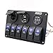 Qisc 6 Gang Waterproof Car Auto Boat Marine LED Rocker Switch Panel Circuit Breakers (Black)