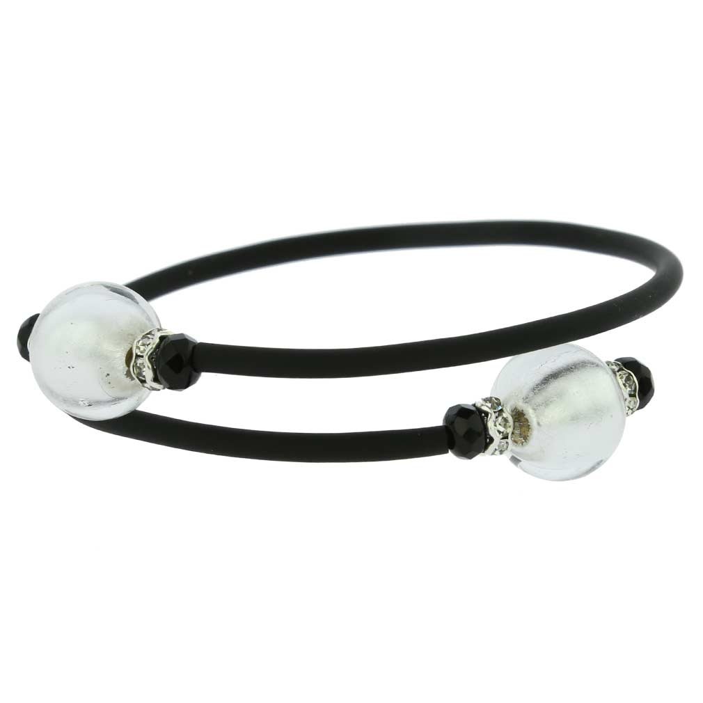 Glass Of Venice Murano Glass Venetian Glamour Bracelet - Silver White