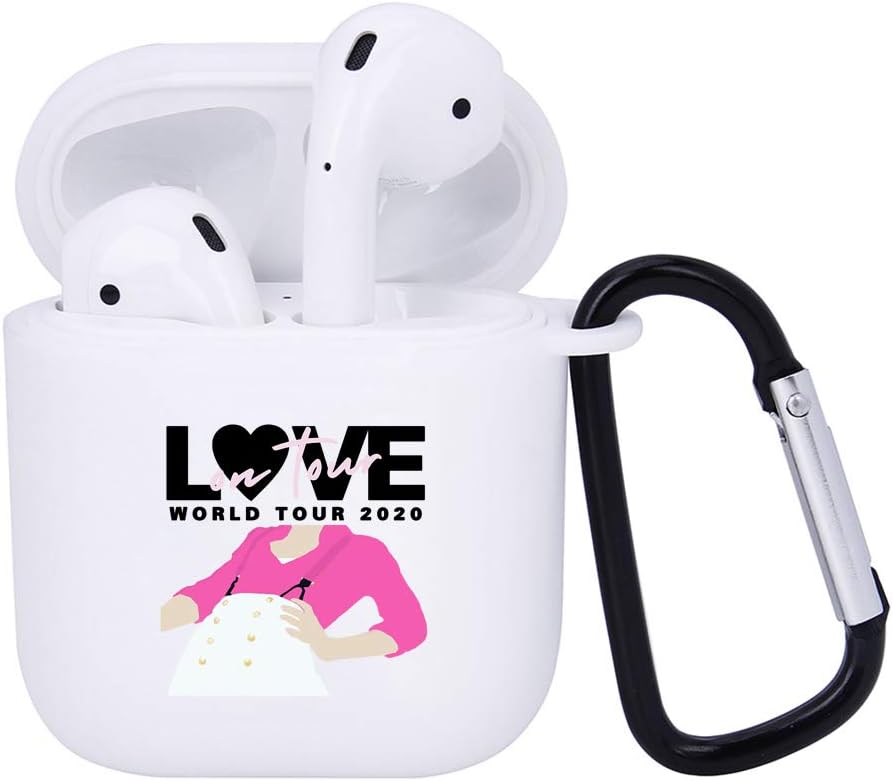 ForUBeauty Harry Style Airpods Case, Protective TPU Case with Carabiner for AirPods 1/2 Charging Box(H01)