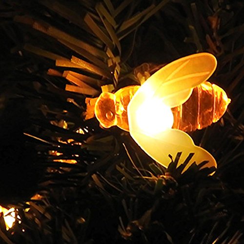 Ownsig 1.2m String Lights 10 LED Solar Energy LED Bee Shaped Fairy Light Decor Decorative Lighting for Home, Garden, Party, Festival