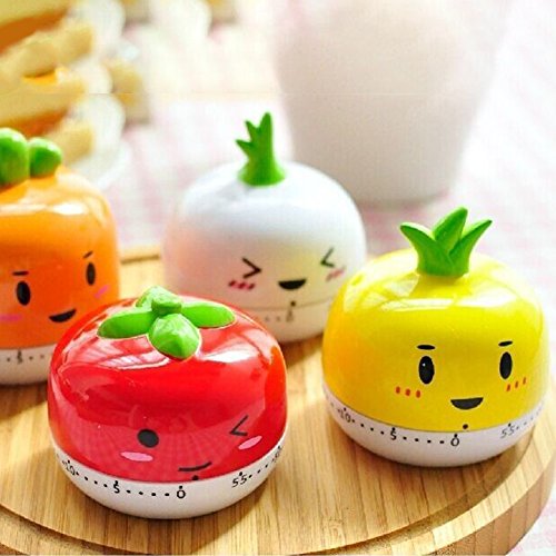 Yiwa Kitchen Vegetable/Fruit Shape Timer Cute Cooking Mechanical Home Decor yellow