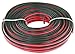 GS Power 100% Copper 22 AWG (American Wire Gauge) 50 ft Red 50 feet Black Bonded Zip Cord Cable for Automotive Electronics Low Voltage LED Light Hookup Wiring Also in 100 & 200 ft Roll